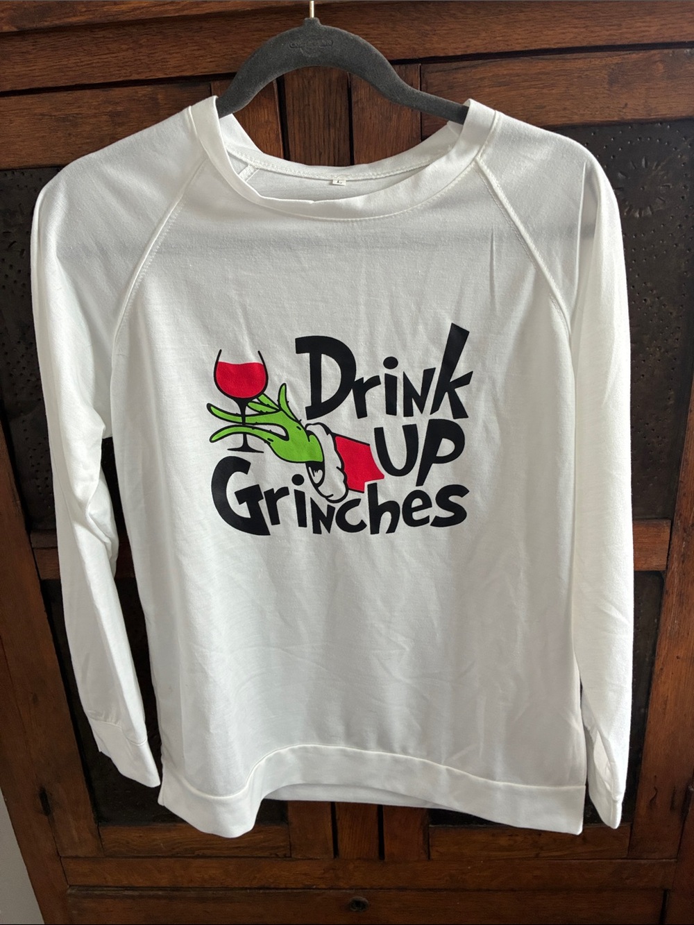 White 'Drink Up Grinches' Graphic Sweatshirt